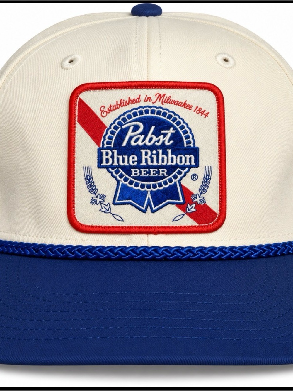 Pabst Blue Ribbon Two-Tone Rope-Trim SnapBack Cap